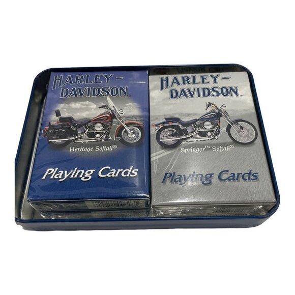 Harley Davidson Motorcycles 2001 Collector Tin & 2 Decks of Cards - Picture 3 of 3
